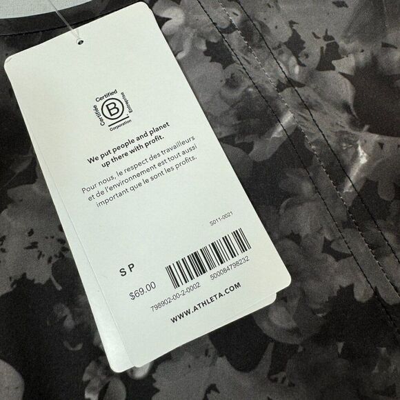 ATHLETA Refined Zephyr Athletic Tank Top Size Small Black Floral - Picture 4 of 4